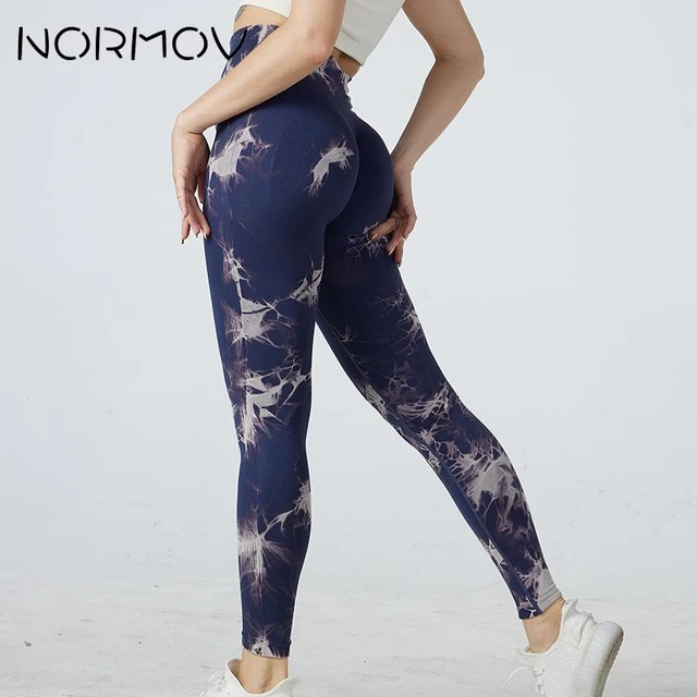 NORMOV Tie Dyeing Yoga Pants Highly Elastic Sport Leggings Women Seamless  Leggings Woman Gym Peach Buttocks High Waist Abdomen - AliExpress