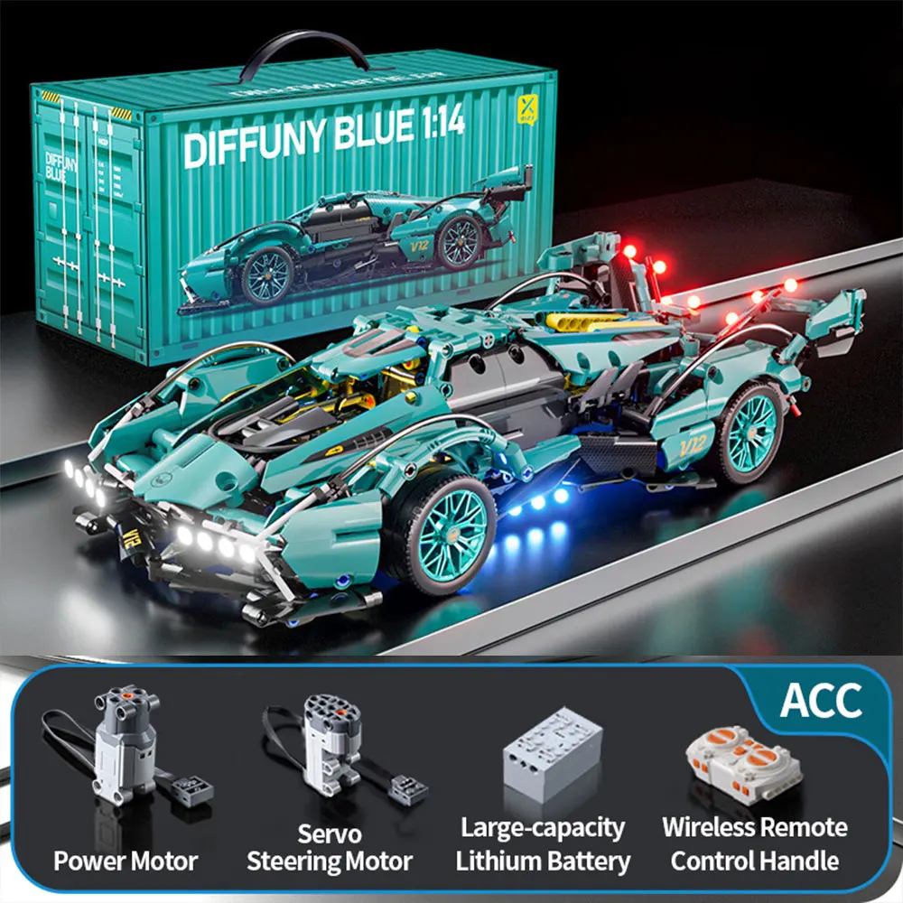 Reobrix 1148 Pcs Blocco Tecnico 1:14 V12 Blocchi Di Modalità Auto Brick Dual Motor Power Drive 2.4G Radio Rc Toys Gift