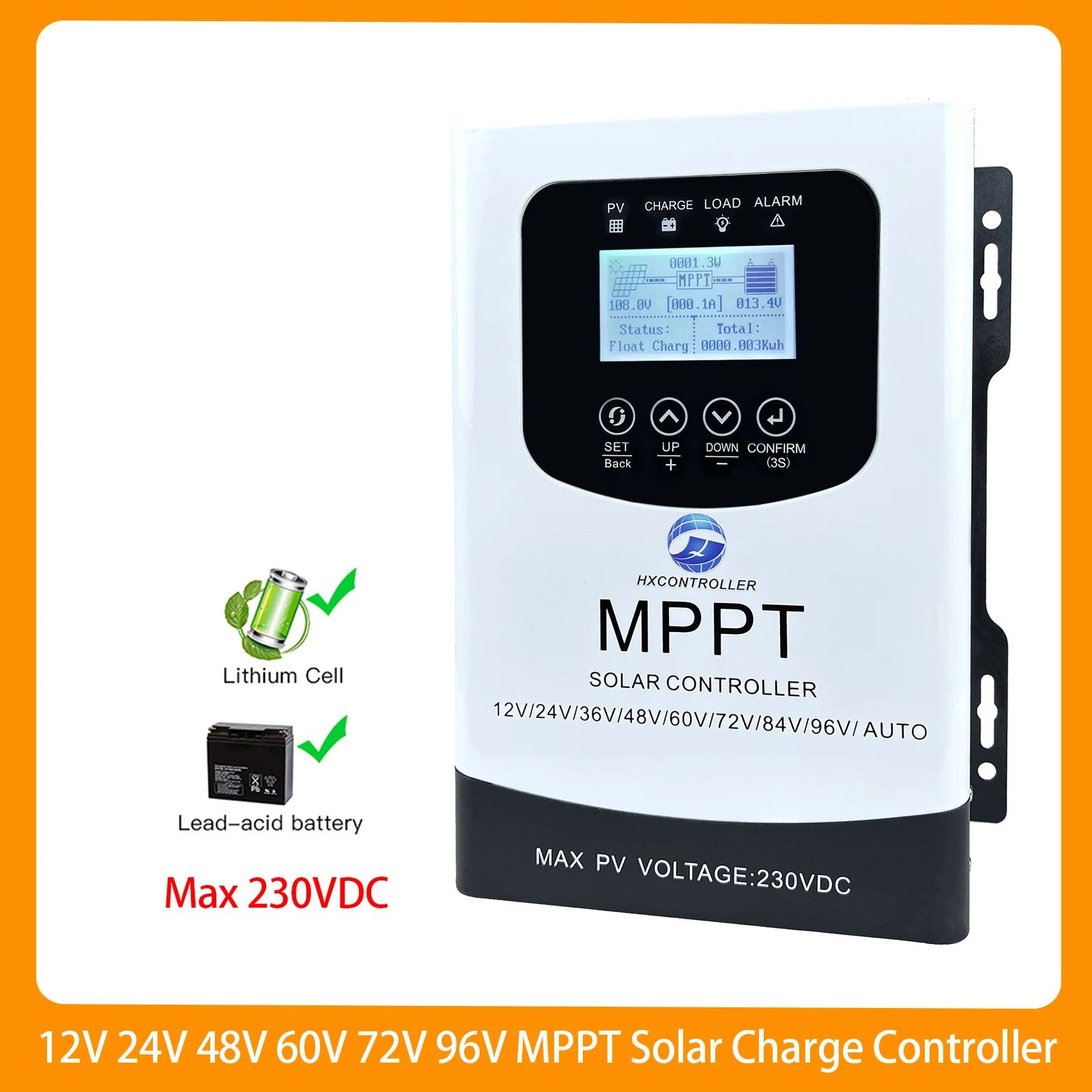 MPPT 0-80A 7680W คอนโทรลเลอร์ชาร์จแบตเตอรี่พลังงานแสงอาทิตย์ 230VDC PV ระบบ Charger Regulator เรือจากบราซิล EU สําหรับ 12V 24V 48V 60V 72V 1