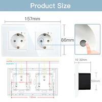 BSEED EU Wall Socket Tuya Smart Socket Wifi Electrical Outlets Power Monitor Google Smart Life Alexa Voice Control Glass Panel - Image 2
