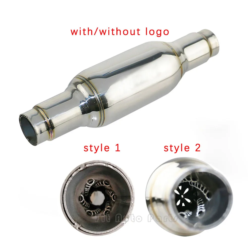 JZZ-silenciador de escape para coche, tubo interior roscado modificado, permite un motor más potente, silenciador de tubo plateado cromado, bomba de sonido