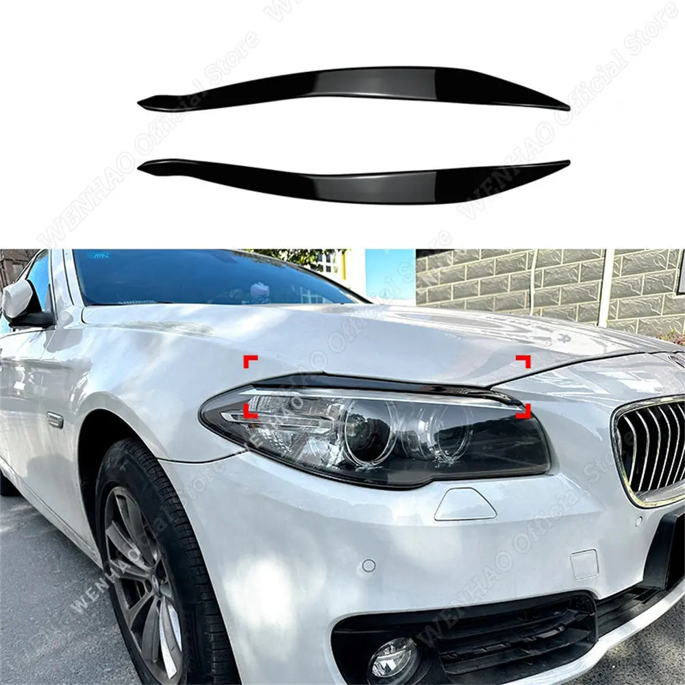 Kaufe 2Pcs Echt Carbon Scheinwerfer Augenbrauen Augenlider Für BMW 5 Series  F10 2014-2017 Front Scheinwerfer Augenbrauen auto
