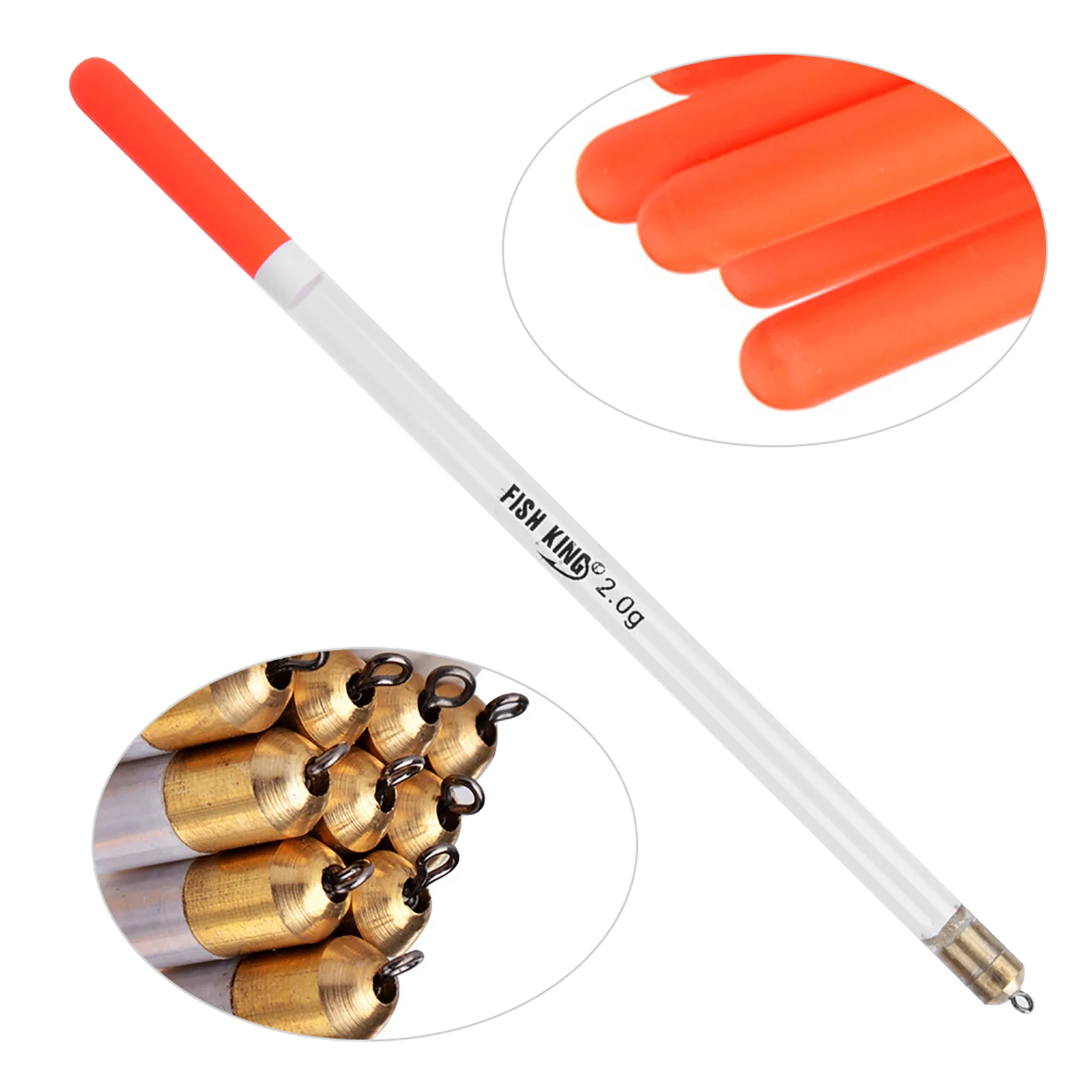 Durable Plastic Fishing Floats Bobber Stick Tube Multi Purpose Fish Feed Baits Accessories Kit 10Pcs