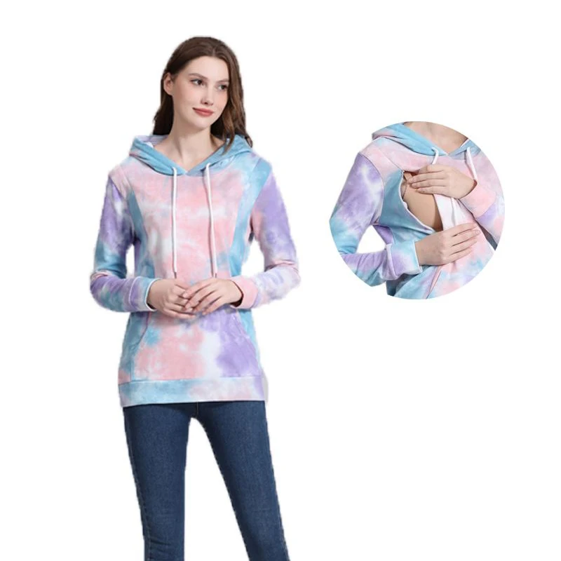 

Maternity Sweatshirt Women Nursing Multiple Colors Long Sleeves Hooded Breastfeeding Hoodies Autumn And Winter Pregnant Clothes