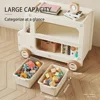 Toy Organizers And Storage For Kids, 2 Layers Toy Storage Cabinet With Bookshelf Toys Organization Chest With Bins Multipurpose 4