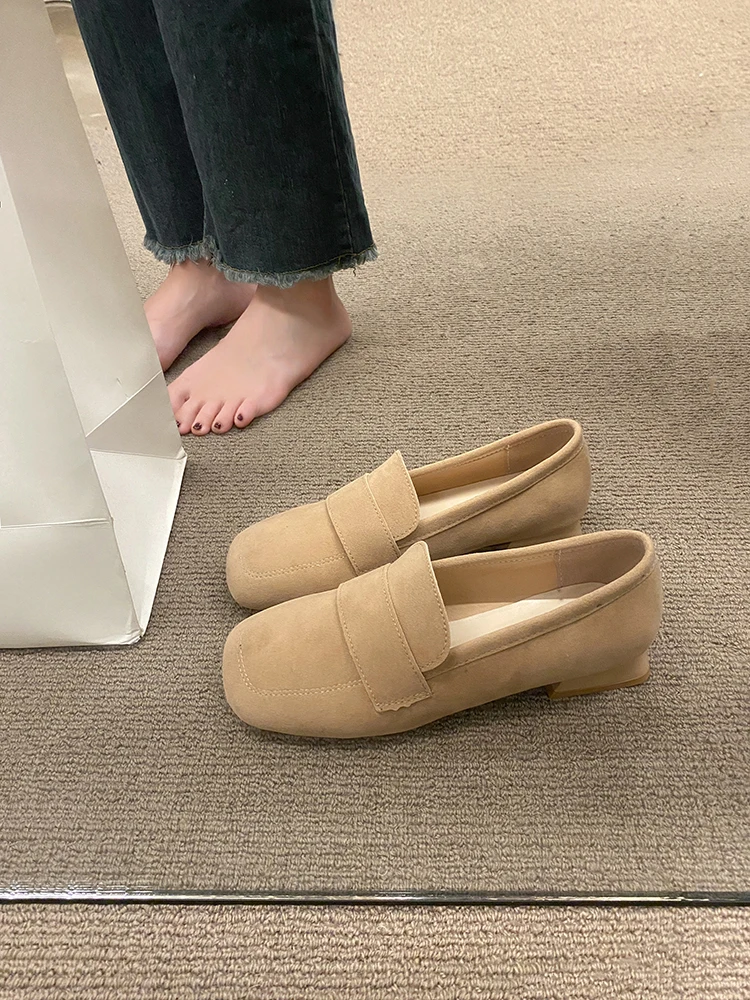 

Туфли женские без шнуровки, удобная обувь с квадратным носком, без застежки, Мокасины, из искусственной кожи, римские резиновые, O