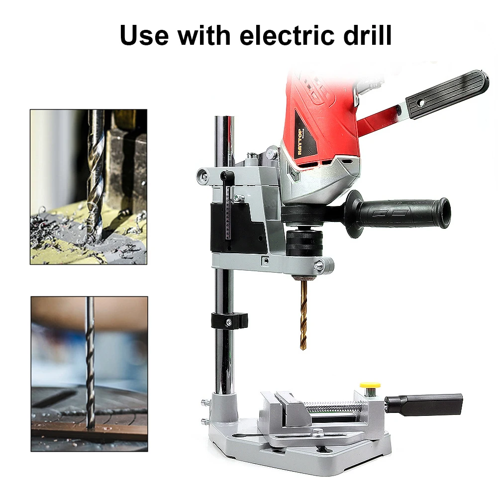 Electric Drill Stand & Bench Vise - 360° Rotating Bracket Clamp Holder For Drills & Workpieces