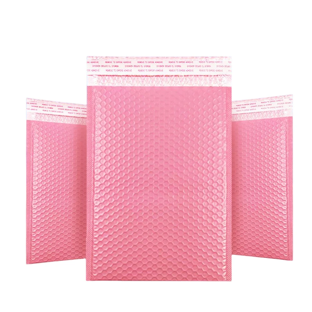 10PCS Padded Envelope Clear Gifts Packing Cute Waterproof Dry Bags For Clothes Packed Travel Light Pink Poly Self Bubble Mailers