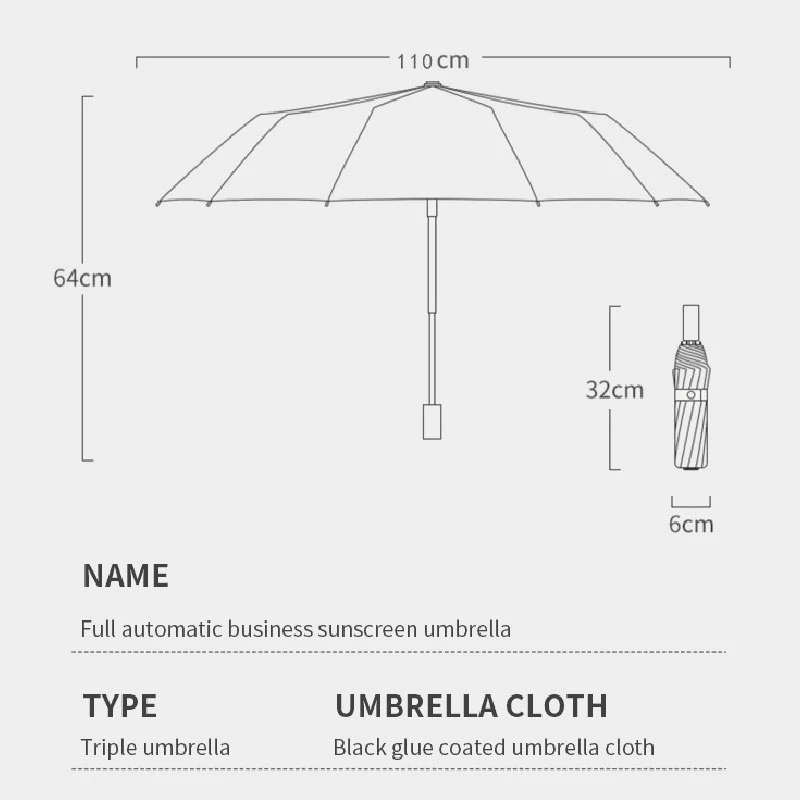 Automatic Umbrella Xiaomi 12 Bone Solid color Light Collapsible Large size sunshade Uv protection