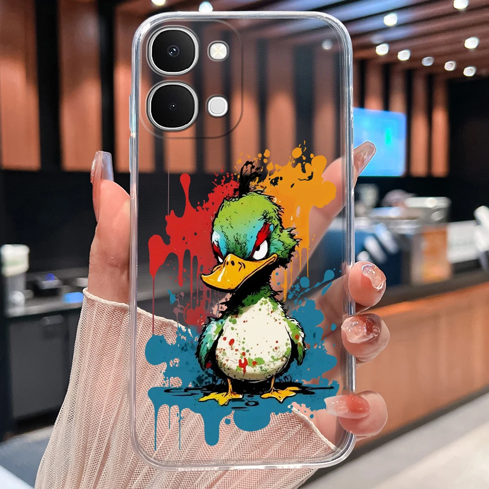 Cute Cat Cartoon Soft TPU Protective Phone Case - Clear Silicone Shockproof Cover