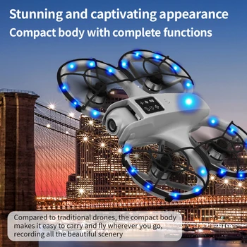 H36 Remote Control Toy Drone - 6-Axis Gyroscope, VR Headset with 2.4" Built-in Display, Best Combo for Adults & Kids