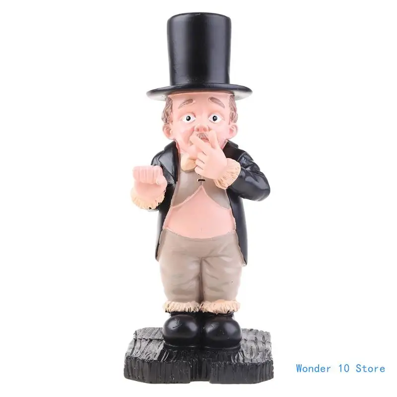 

Pinching Nose Resin Ornament Toilet-Butler Ornaments Courtyard Decoration Statue Resin Ornament for Bathroom Room