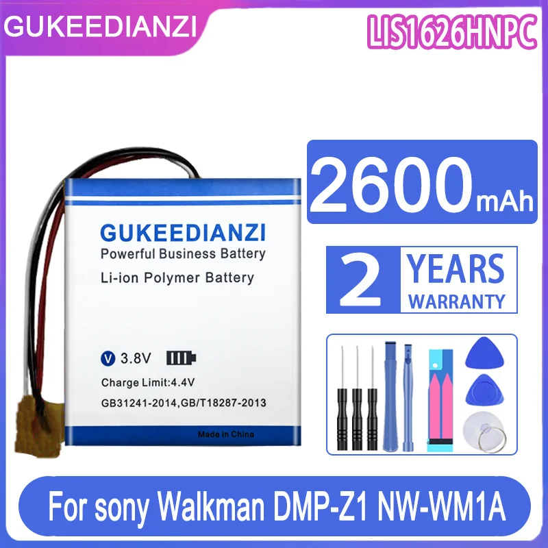 Gukeedianzi Batteria Di Ricambio Lis1626Hnpc 2600Mah Per Sony Walkman Dmp-Z1 Nw-Wm1A Nw-Wm1Z Mp3