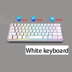 Wireless Bluetooth Keyboard and Mouse Combo - 60% Compact Design, 2.4Ghz Connection, White (L500W keyboard)