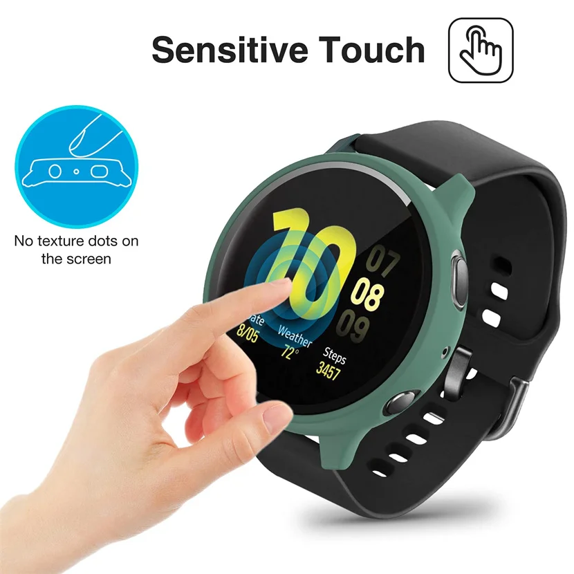 Фото Чехол из закаленного стекла для Samsung Galaxy Watch Active 2 44 мм 40 мм, чехол-бампер с полным покрытием, защитная крышка для экрана, аксессуары №4