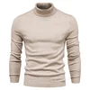 Casual High Neck Men's Pure Color Sweater Autumn Winter New Style Knitted Top Quality Material Comfortable Fit Male Fashion