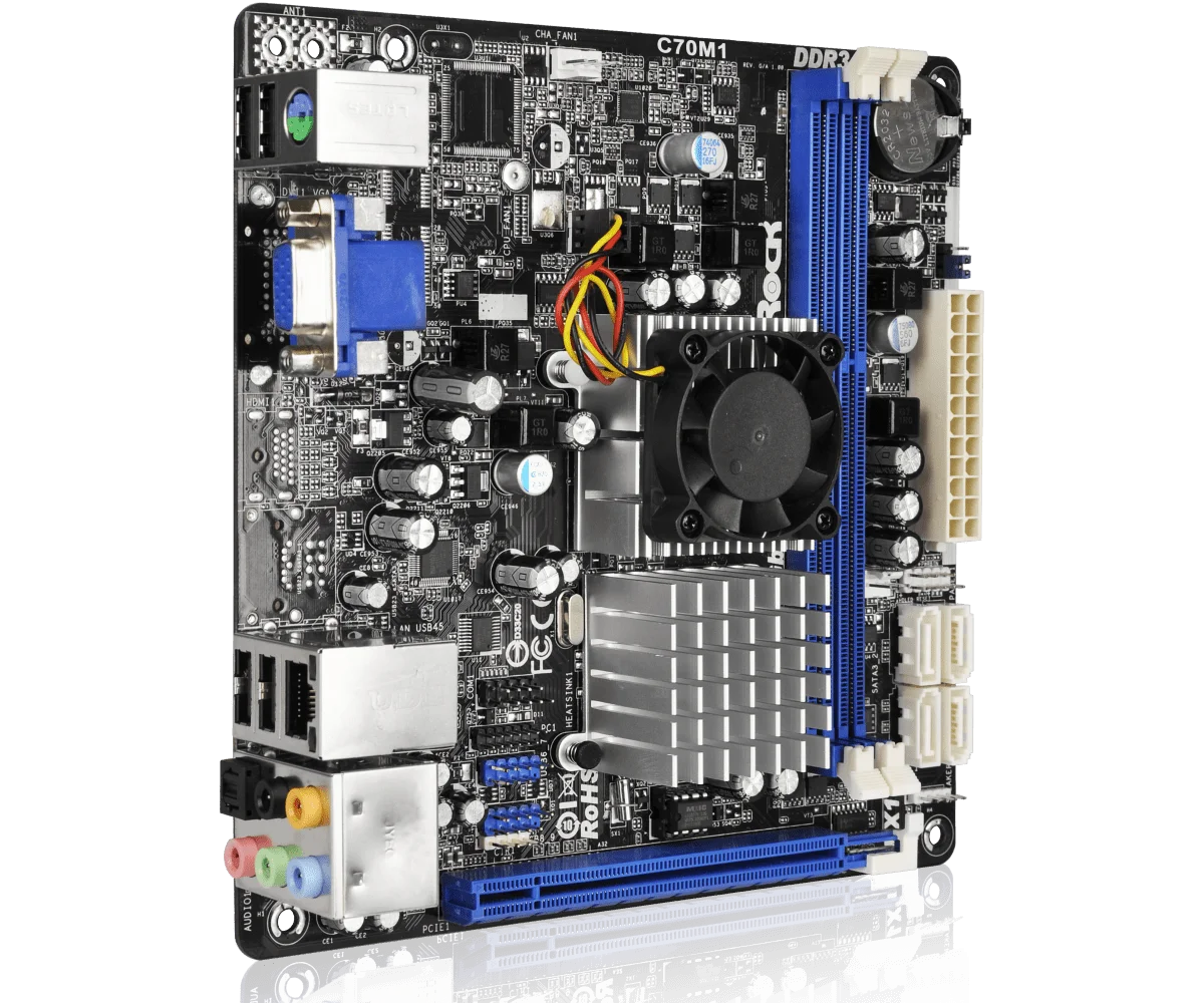 Asrock-placa-mãe C70m1 Amd Dual-core C70 Apu Ddr3 1333 16gb Usb 2.0 Integrado Amd Radeon hd 7290 Gráficos 2xsata - Imagem 5