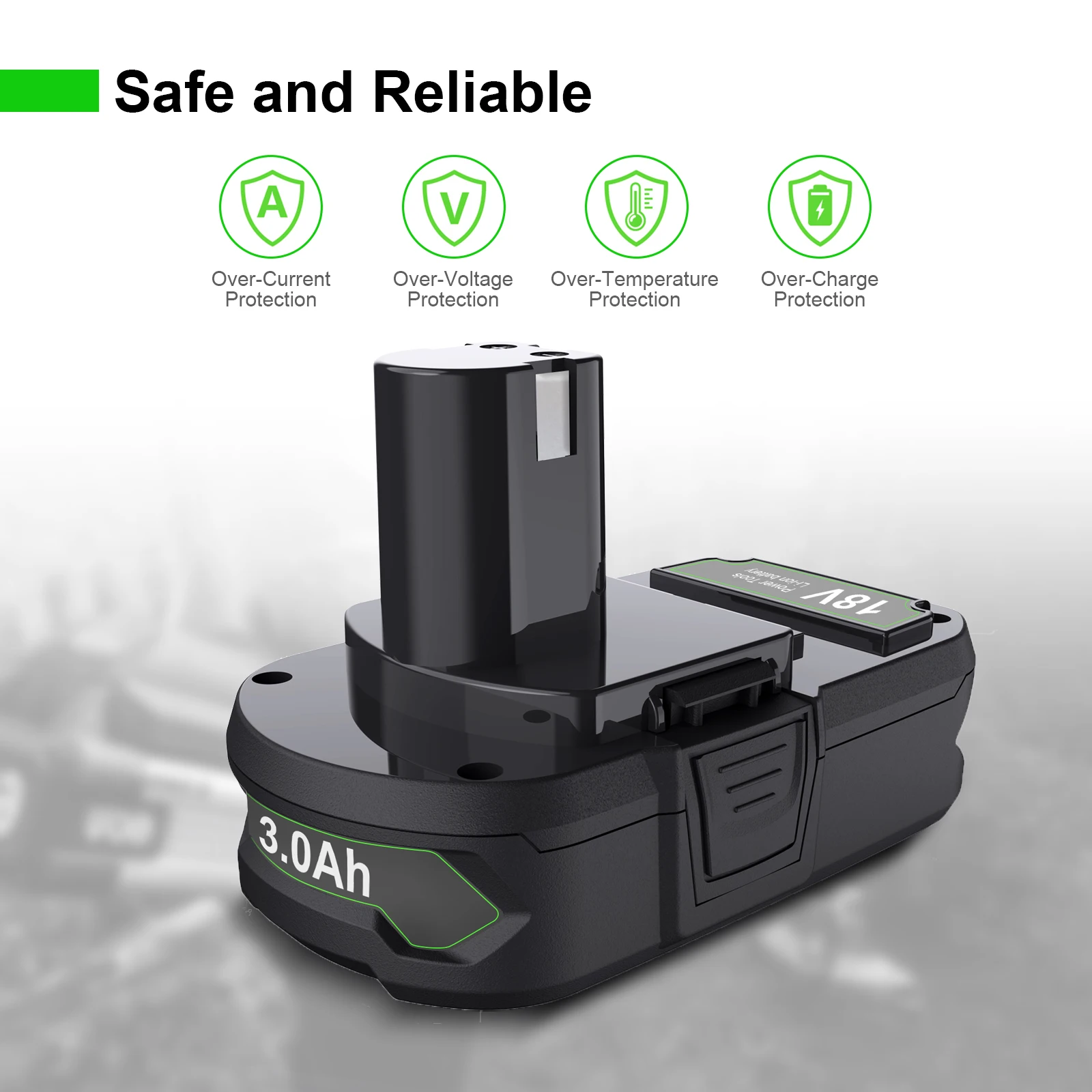 For Ryobi 18V Lithium Battery For Ryobi One 18v Replacement