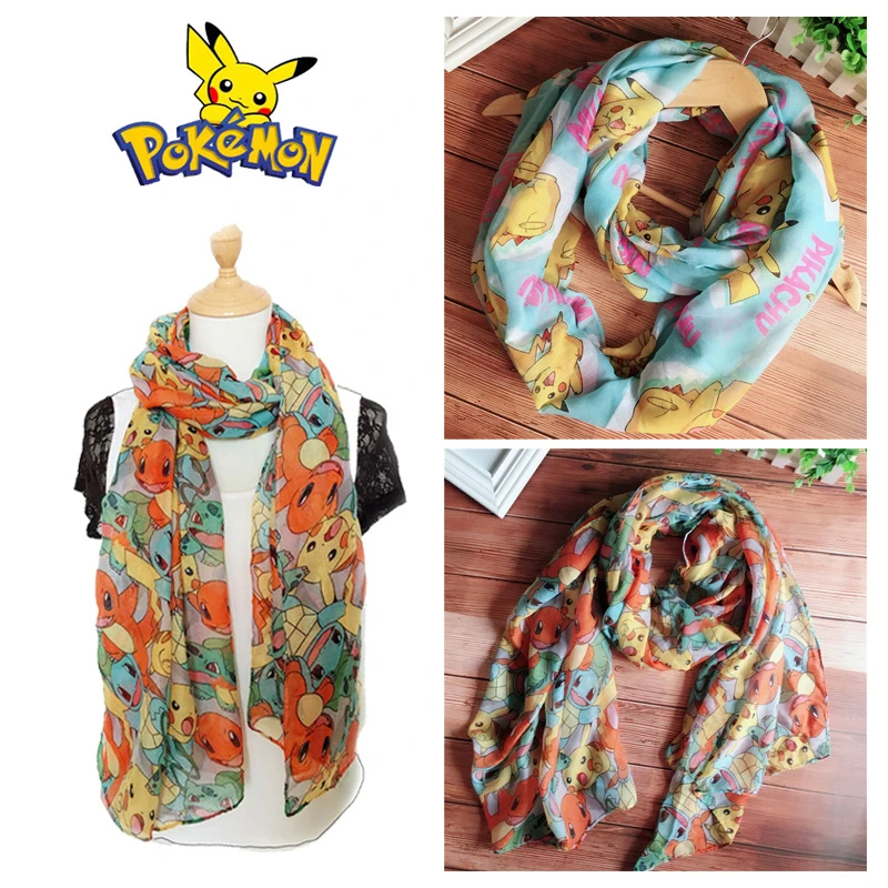 Bufanda estampado de Poke Mon Pikachu para niña, chal suave y agradable para la piel, bufanda bonita para niños, suministros de viaje, regalos de cumpleaños|Vajilla de fiesta desechable| - AliExpress