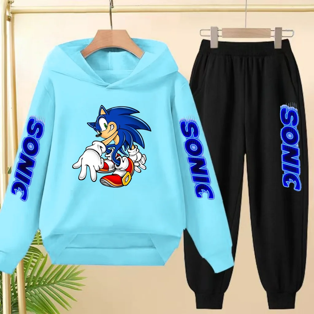 Jungen- und Mädchen-Sportbekleidung, lange Hemden mit Kapuze, modische Sportbekleidung, neue Herbstmode, lange Hosen, Thermohosen, 3–13 Kinder – Detail 17