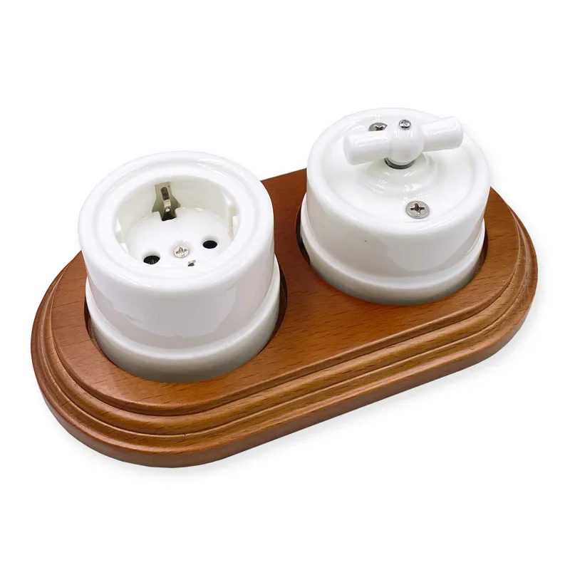 Home Improvement Wall EU Switch Socket Round Hole Wall 1-3 Gang Wooden Holder European Style elegant lubinski european style wooden