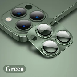 Premium Tempered Glass and Metal Camera Lens Protector - iPhone 13 Pro (Green)