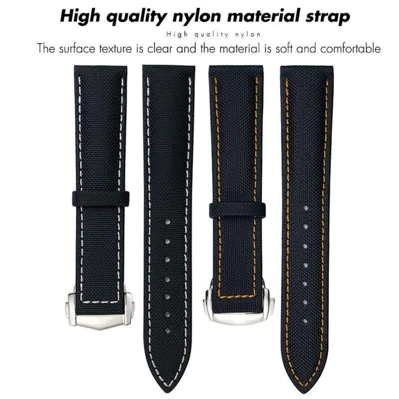 SCHIK For Omega Planet Ocean Seamaster 300 Speedmaster Fabric Leather Canvas 21mm 22mm Watch Strap 19mm 20mm High Density Nylon