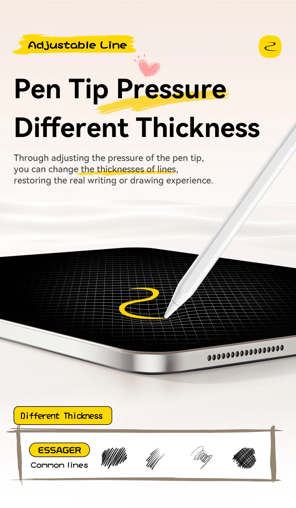 Sd4cea4c259804568963f874672bea7d4g ⚡ Essager Stylet Magnétique Ultra-Précis pour iPad – Recharge USB-C