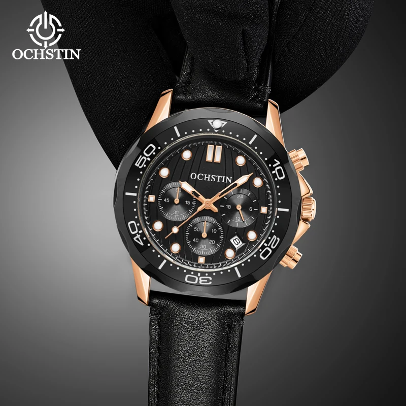 OCHSTIN Promotional Model 2024 Mariner Simple Comfort Watch Multifunction Quartz Movement Men's Quartz Watch