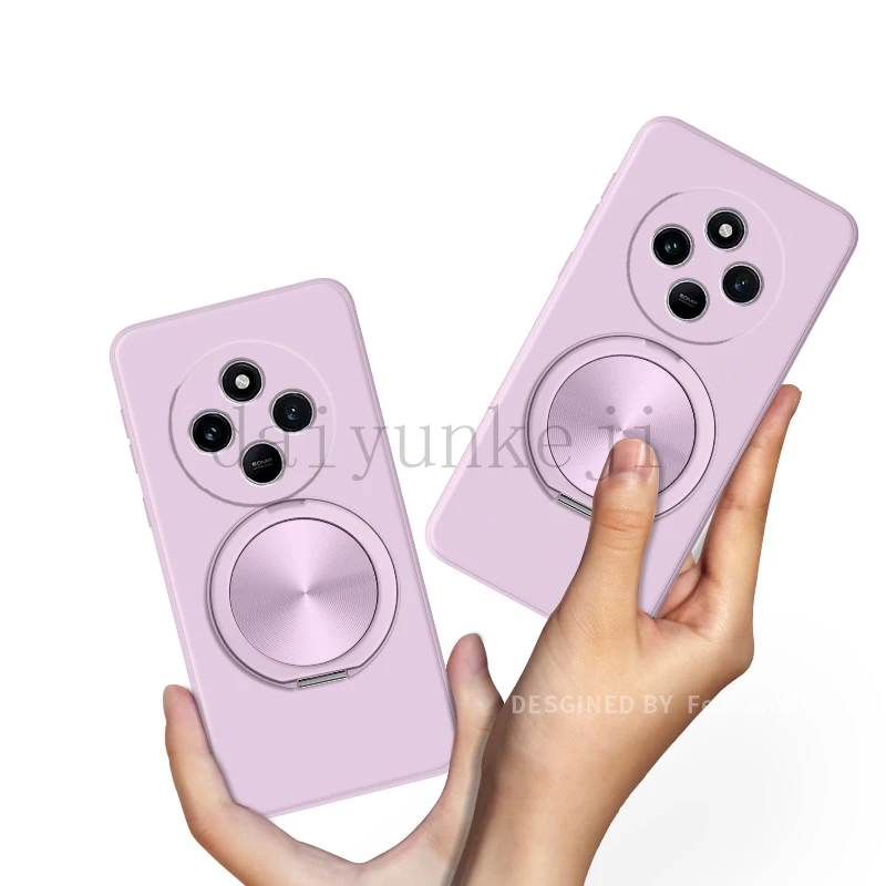 Silicone Phone Case with Magnetic Holder and Screen Protector - Soft Cover with Bracket