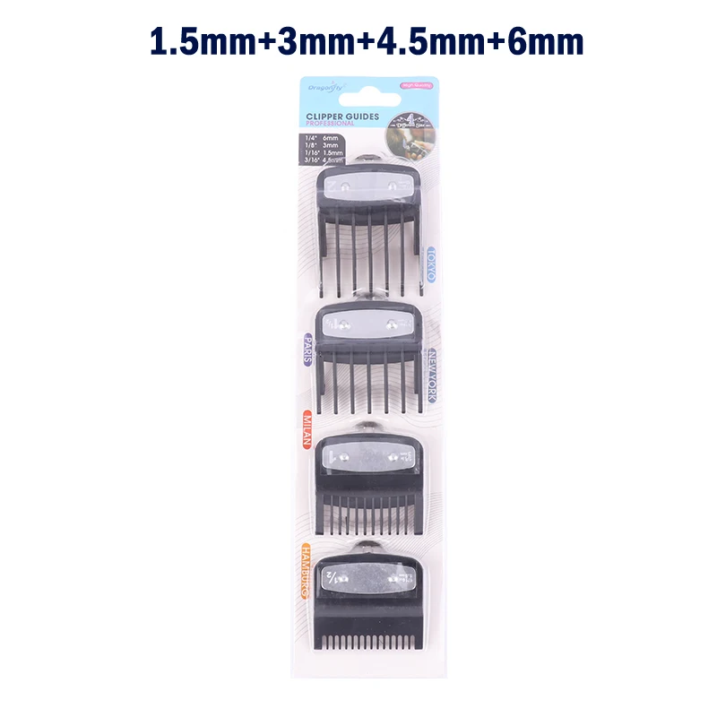 

4 Pcs Hair Clipper Limit Comb Guide Attachment Size Barber Replacement 1.5/3/4.5/6mm