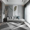 Geometric grey living room carpets bedroom decoration sofa washable large area rugs office non-slip high-grade custom floor mats 1