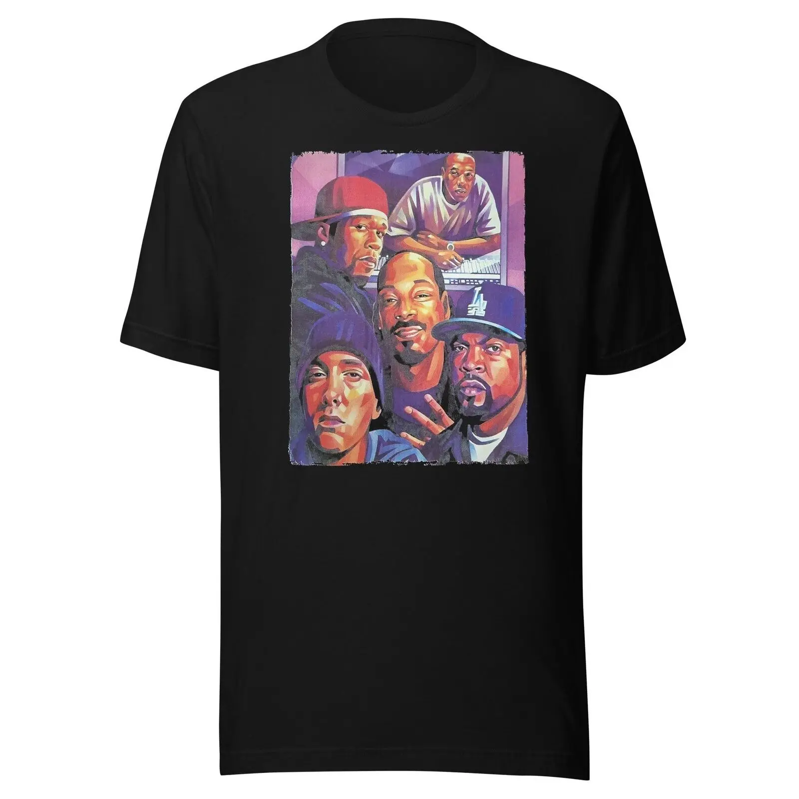 

Gangsta Rap T-shirt West Coast Legends Portrait Short Sleeve Unisex Top