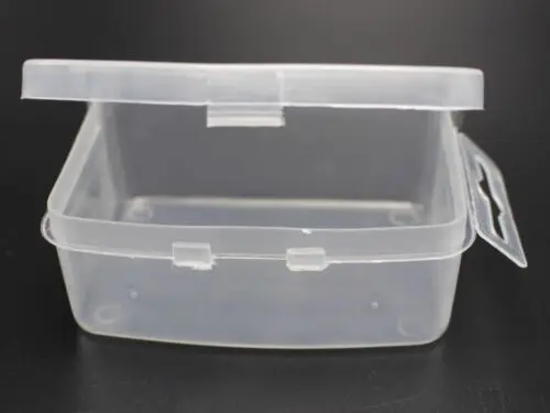 4 Pcs Clear Plastic Box Display Case Beads Storage Container 72X52mm plastic storage box