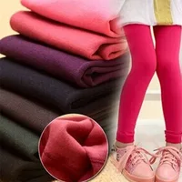 Winter Girls Leggings Cotton Children Pants Fleece Pants For Girl Colored Kids Leggins Teenager Trousers Baby Warm Clothing 2