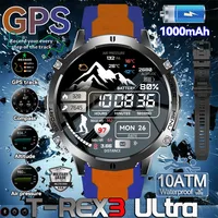NEW T-Rex 3 Military Grade 10ATM Waterproof Smart Watch GPS Call Compass Altimeter 1000mAh Battery AMOLED Swim Sports Smartwatch