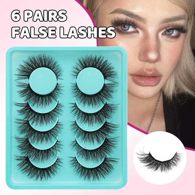DINGSEN 3d Strip Lashes Faux Mink Brown Eyelashes Wholesale Kit Makeup Soft Colored Eyelash Extensions 6 Pairs False Eyelashes