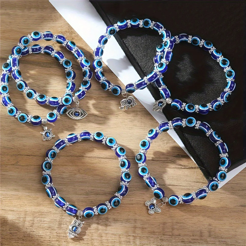 🧿 Classic Turkish Lucky Evil Eye Anklet – Handmade Blue Bead Charm Jewelry 6