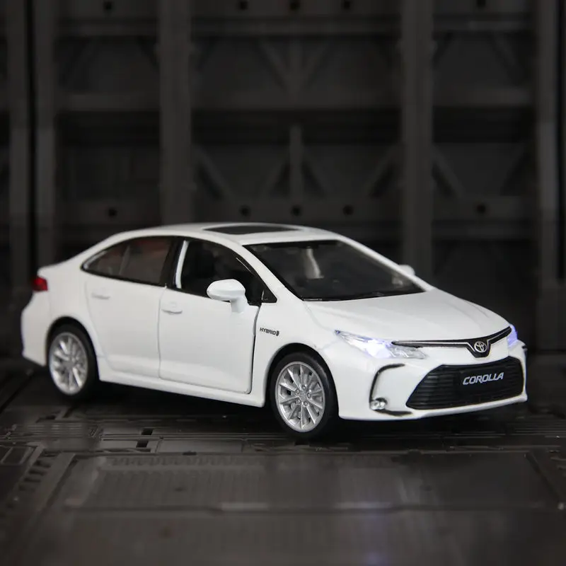 Toyota Corolla Alloy Car Model Ornament - Acousto-Optic Toy with Double-Door Design, Children's Gift, High-Quality Craftsmanship
