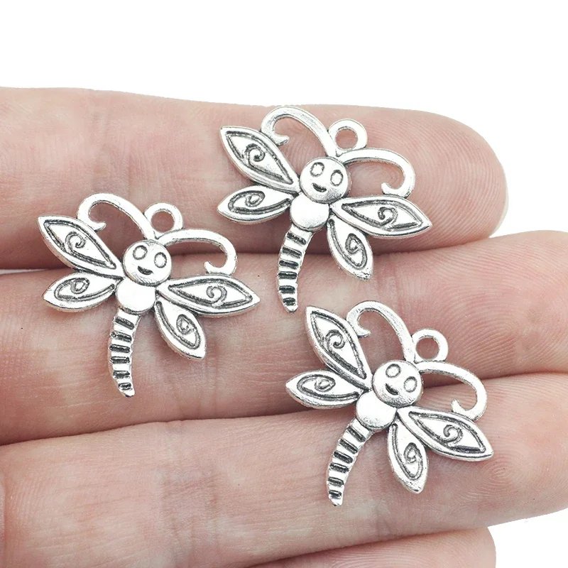

Подвеска для браслета в виде пчелы, серебро, 20 шт., 22 х25 мм