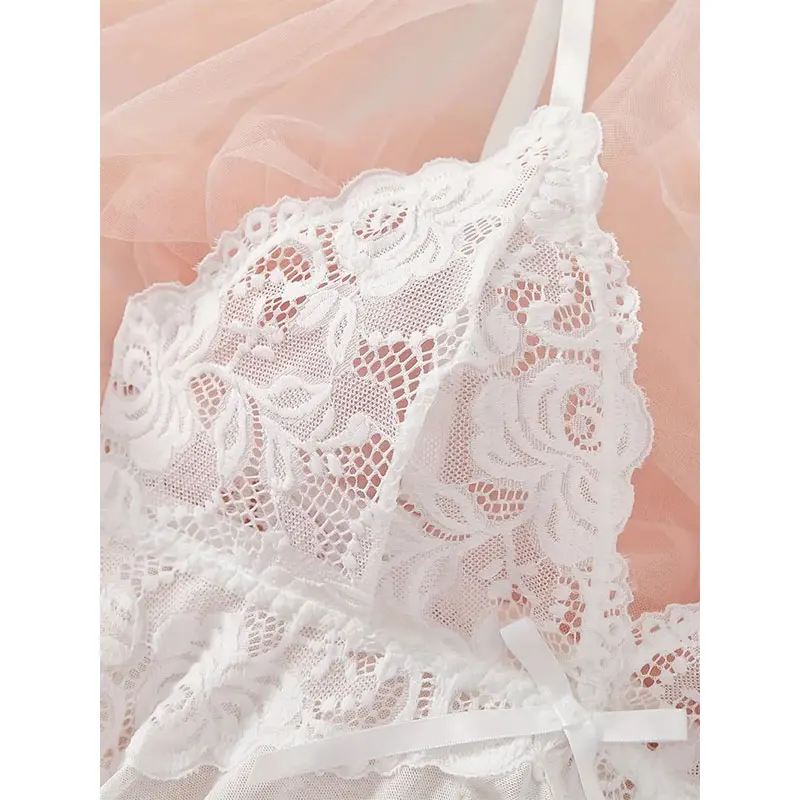 Ice Silk Thin Halter Sexy Women nightgowns Women nightdresses Women pajamas Sleeping dress Women lingerie set Lingerie Pajamas Lace Nightdress And Thong Sets Plus Size Nightwear Women Underwear Sleepwear Transparent Dress