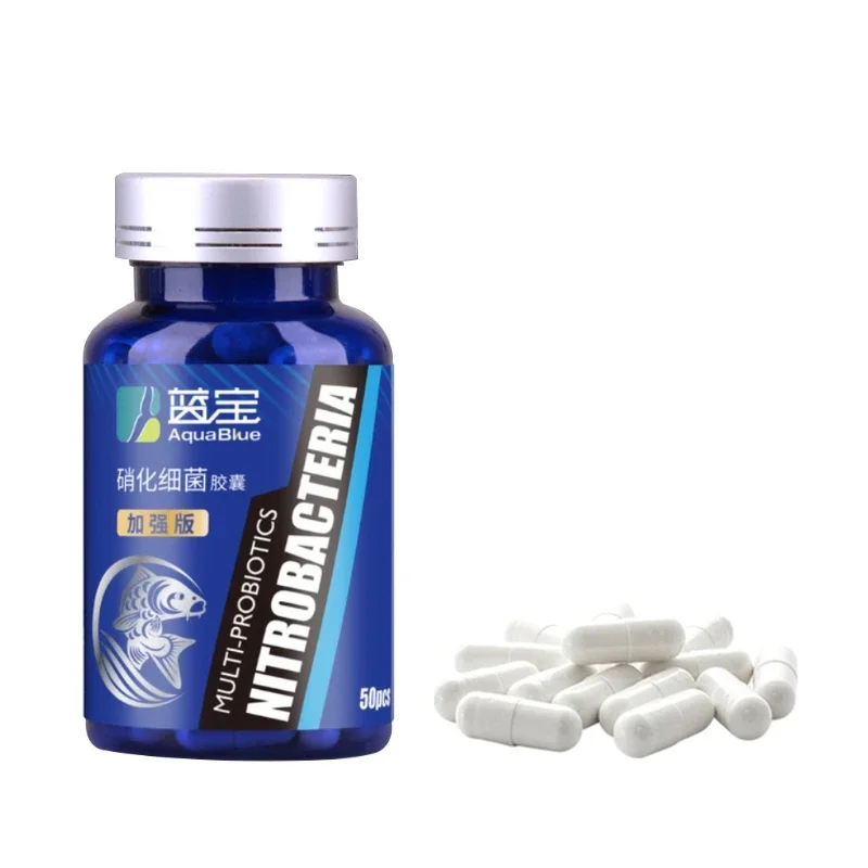 Aquarium Tank Nitrifying Bacteria Fresh Water Concentrated Capsule Fish Tank Water Purifier 50Pcs/Bottle