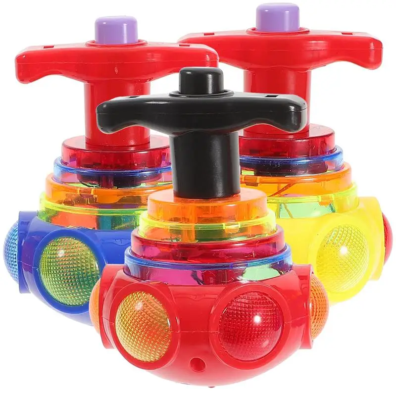 

3pcs Funny Flashing Music Gyro Gyrator LED Shining Toys Party For Kids Random Color Music Self Emission Rotating Children'S Toys