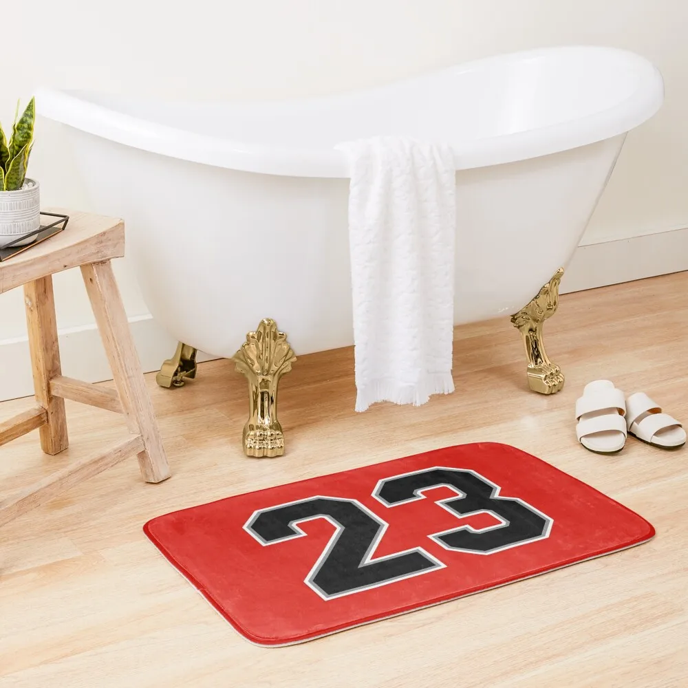 

Basketball Red 23 Number Bath Mat Room Mats Shower Mats