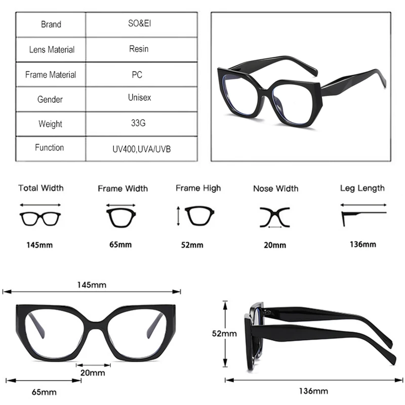Women Glasses Vintage Polygon Cat Eye Fashion Clear Anti-Blu-Ray Lens Optical Double Color Frame Anti Blue Light Anti Radiation Eyewear Frames