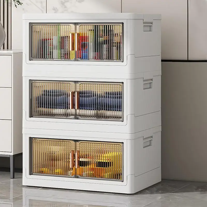 

Foldable Storage Box Home Storage Large Capacity Stackable Sundries Organizer books Snack Toy Bin Closet Organizer