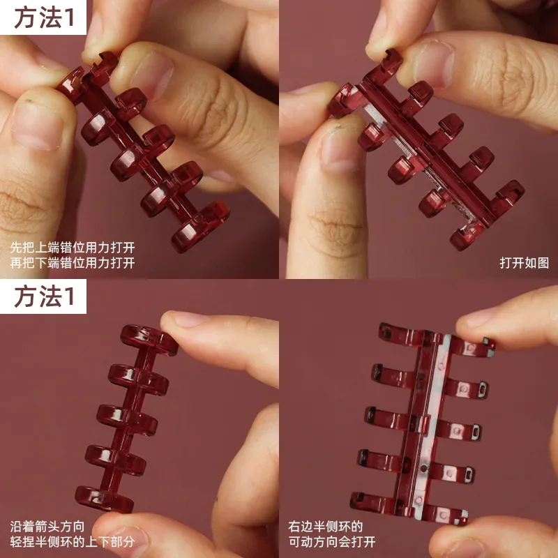 3Pcs Creative Loose Leaf Book Spiral Binder Inner Hinged Ring Binding Rings Desk Calendar Circle For Card Key Album