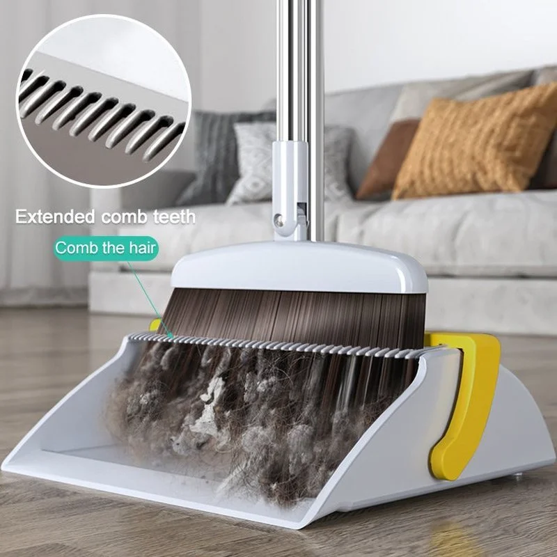 Broom and Dustpan Set with Magnetic Storage Design 180° Rotatable Upright  Sweeper Dustpan Set with Comb Teeth Cleaning Tools New - AliExpress