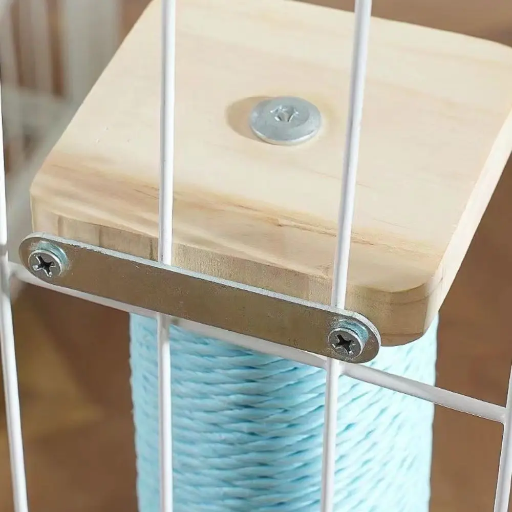 Durable Sisal Cat Scratcher Pole Non-Debris Non-Shedding Cat Scratching Column Hanging Vertical Cat Scratching Post for Cat Cage