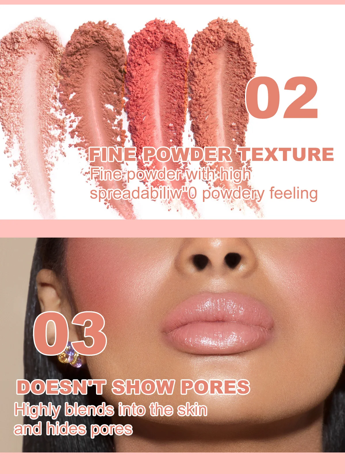 Description Picture 6 of itemWaterproof powder with mirror, durable makeup, full face coverage, compact powder, cosmetics base, 4 colors